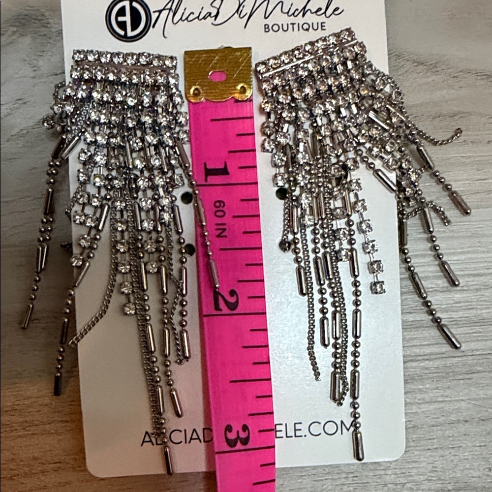 Silver Statement Earrings - image 4